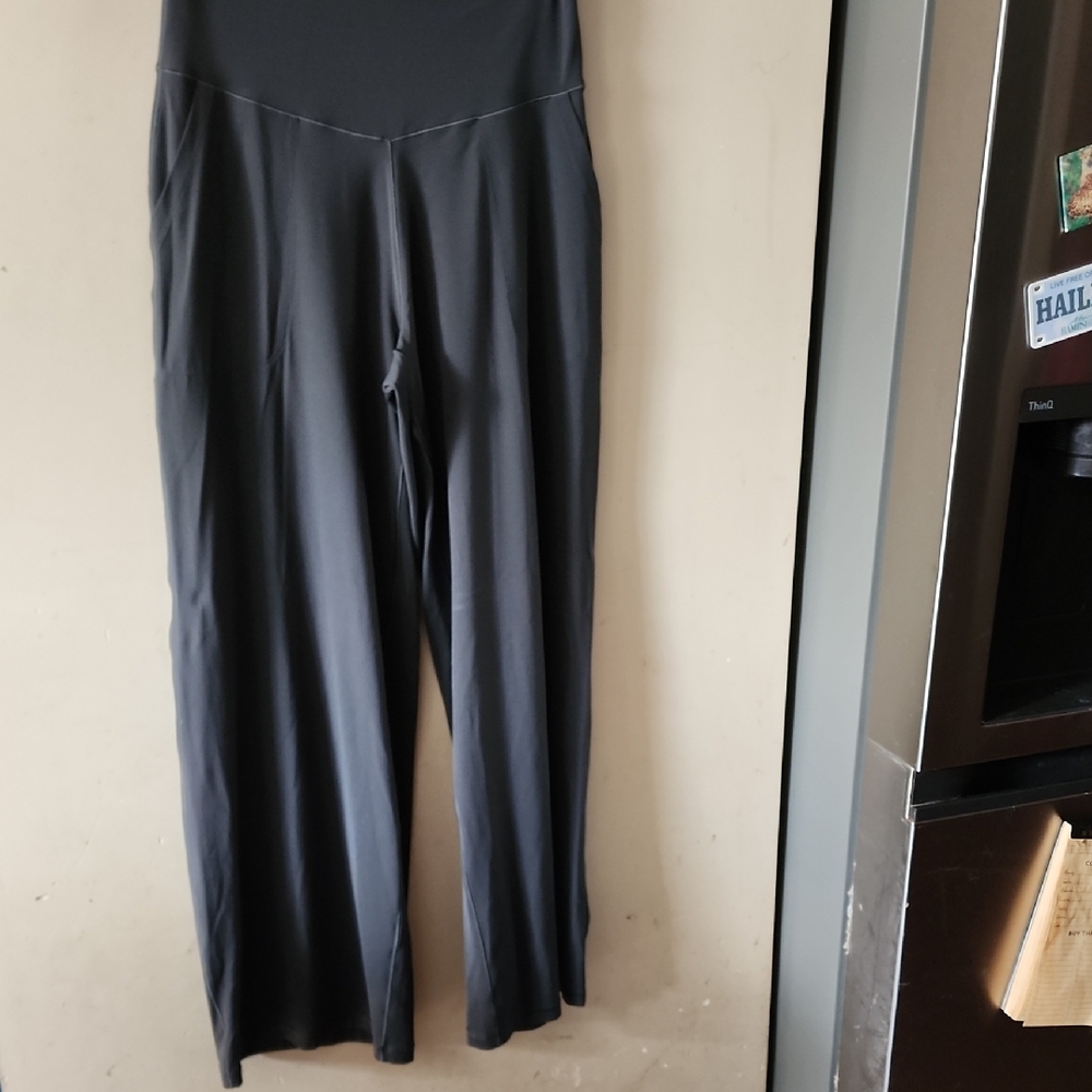 aerie Black Wide-Leg High-Rise Lounge Pants